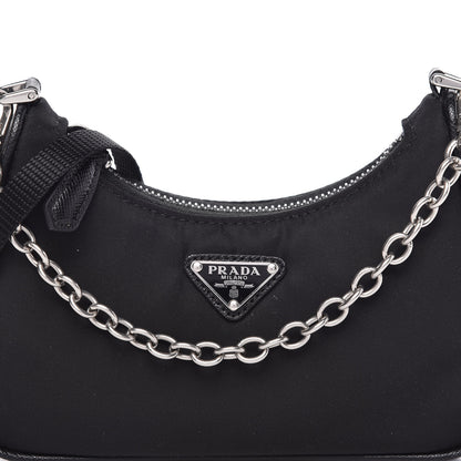 Prada Tessuto Nylon Mini Re-Edition 2000 Shoulder Bag Black 9 of 9
