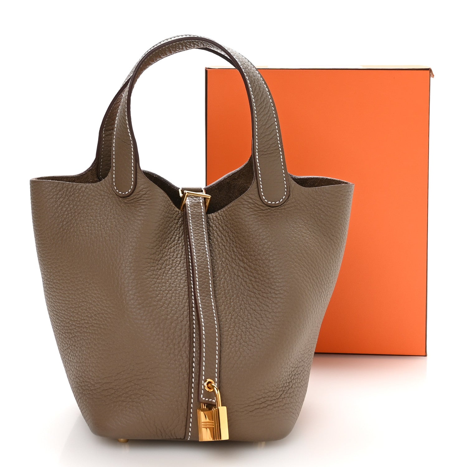 Hermes Taurillon Clemence Picotin Lock 18 PM Etoupe 13 of 13