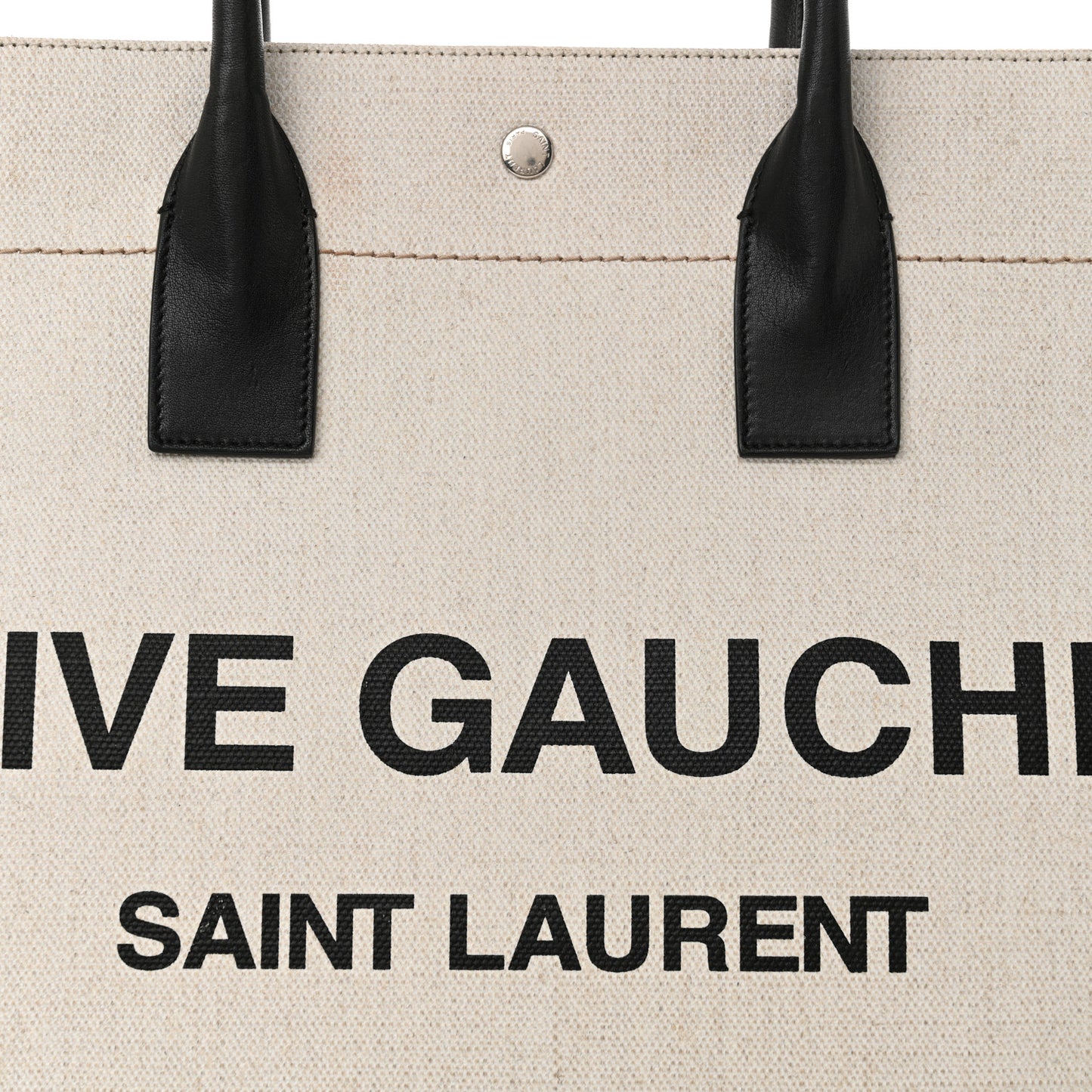 Linen Calfskin Rive Gauche Tote Optic White