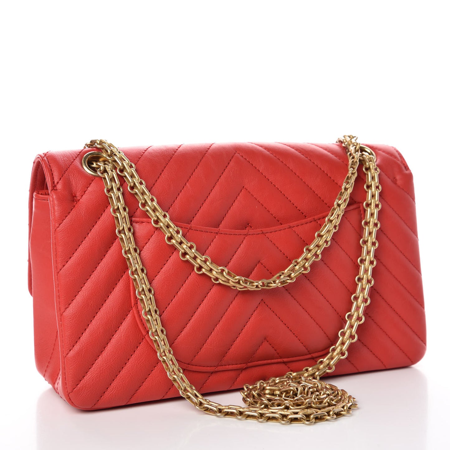 Calfskin Chevron Quilted 2.55 Reissue 225 Flap Red