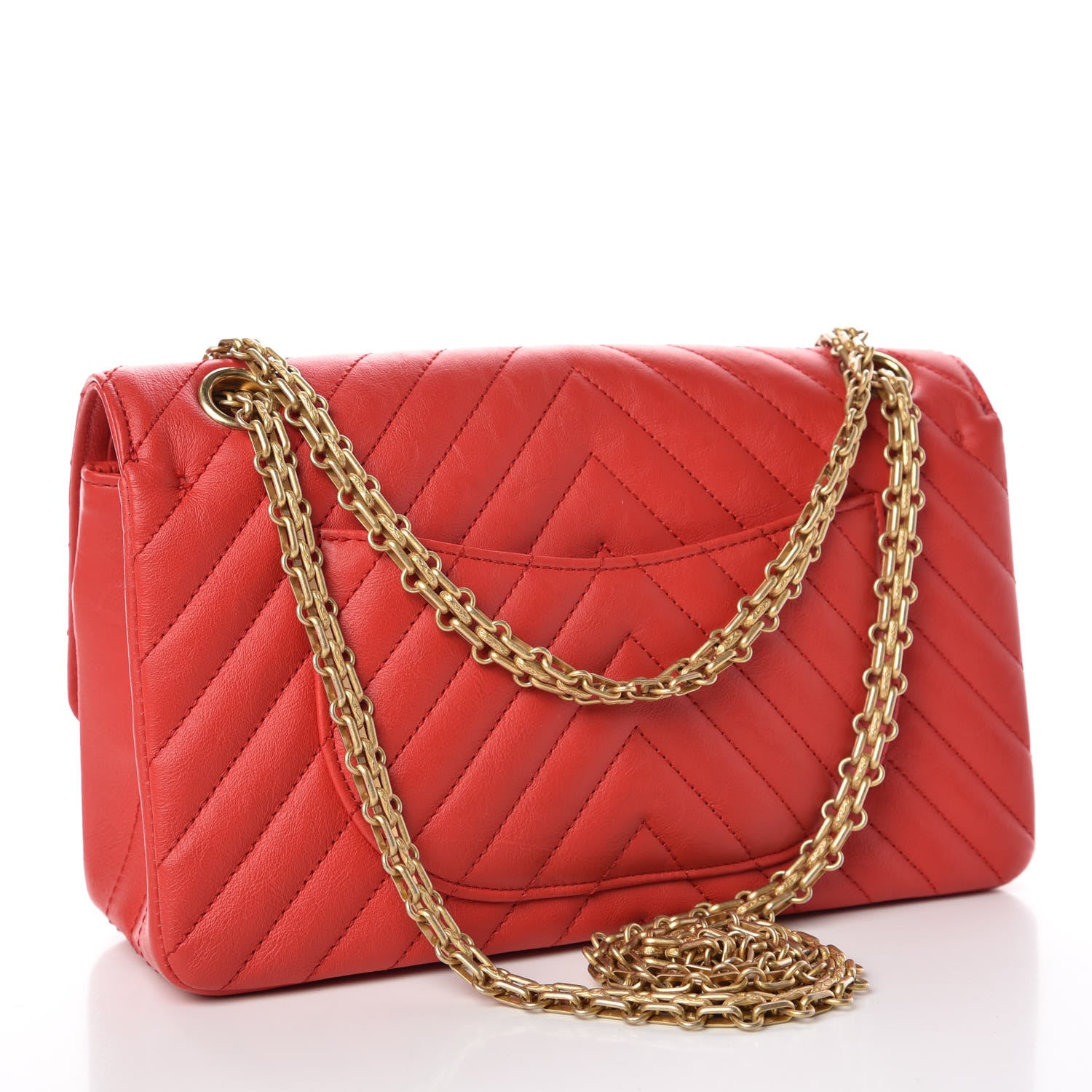 Chanel Calfskin Chevron Quilted 2.55 Reissue 225 Flap Red 3 of 9