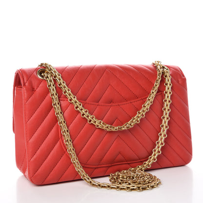 Chanel Calfskin Chevron Quilted 2.55 Reissue 225 Flap Red 3 of 9