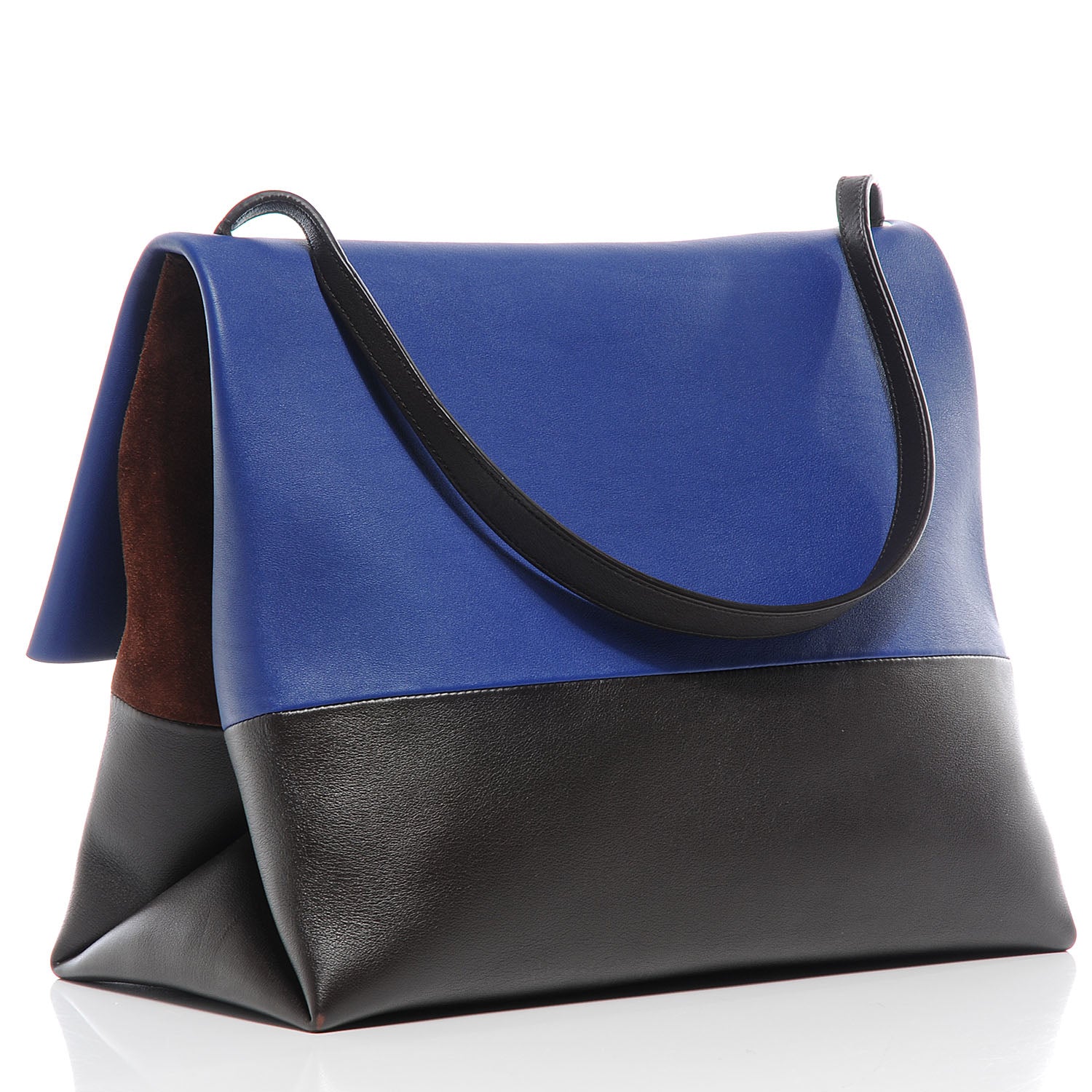 Celine Calfskin Suede All Soft Shoulder Bag Indigo 3 of 11
