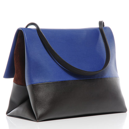 Celine Calfskin Suede All Soft Shoulder Bag Indigo 3 of 11