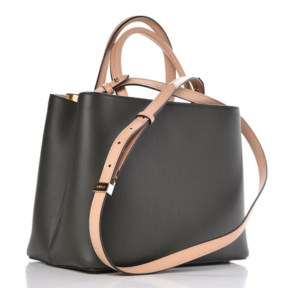 Fendi Vitello Dolce Bi-Color Petite 2Jours Tote Verde Prato Makeup 3 of 6
