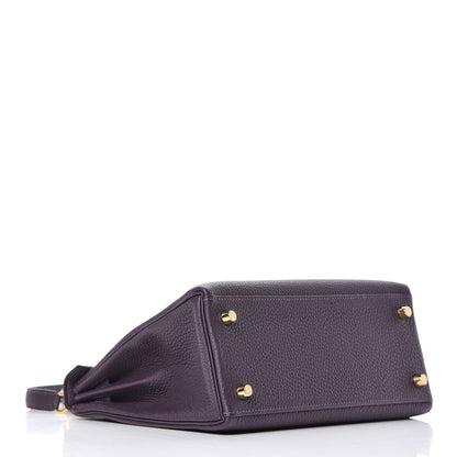 Hermes Togo Kelly Retourne 25 Raisin 6 of 38