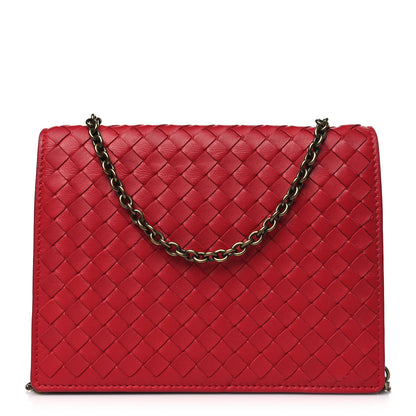 Bottega Veneta Nappa Intrecciato Chain Wallet China Red 1 of 10