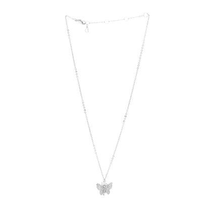 Christian Dior Crystal Butterfly Necklace Silver 2 of 3