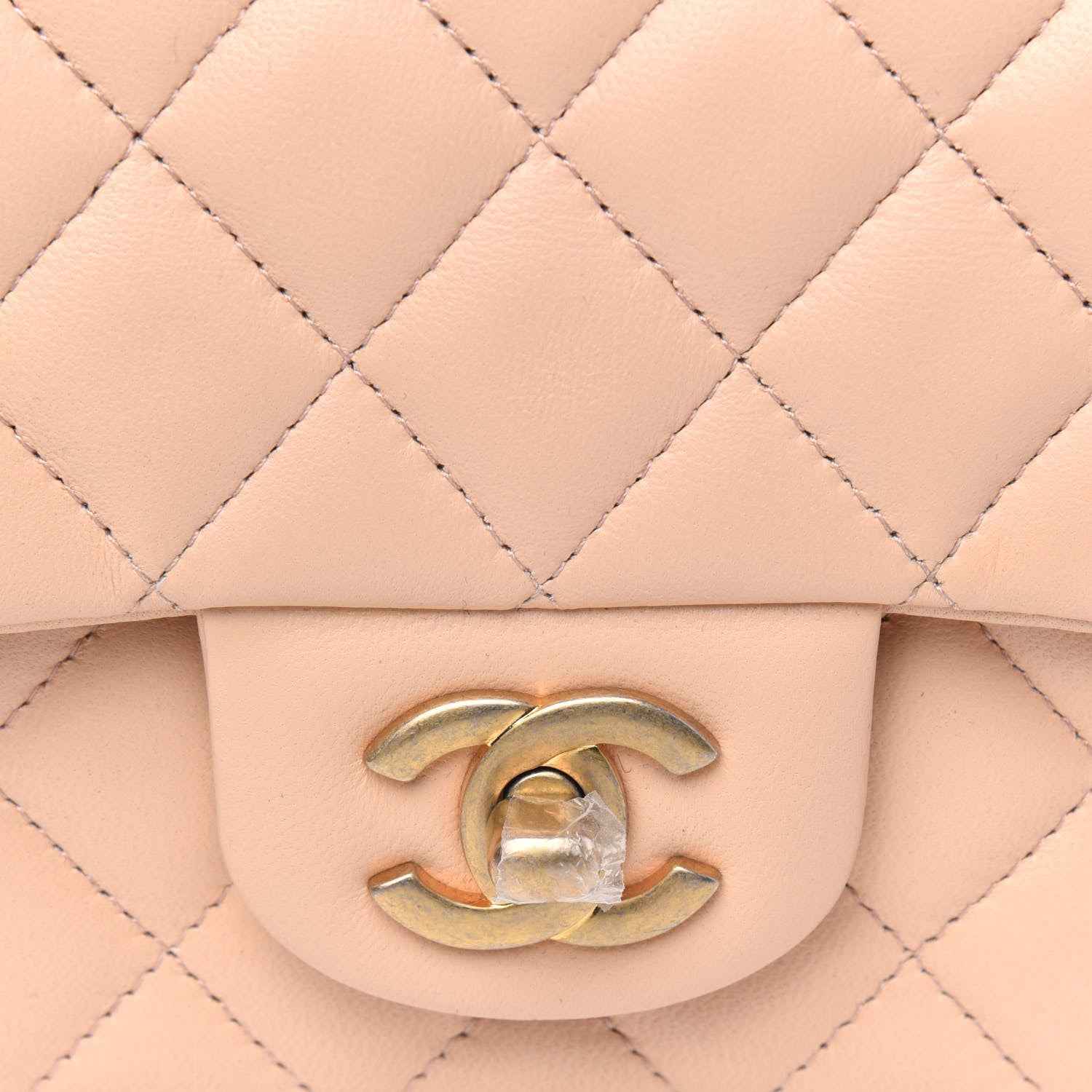 Chanel Lambskin Quilted Mini Rectangular Flap Beige 5 of 5