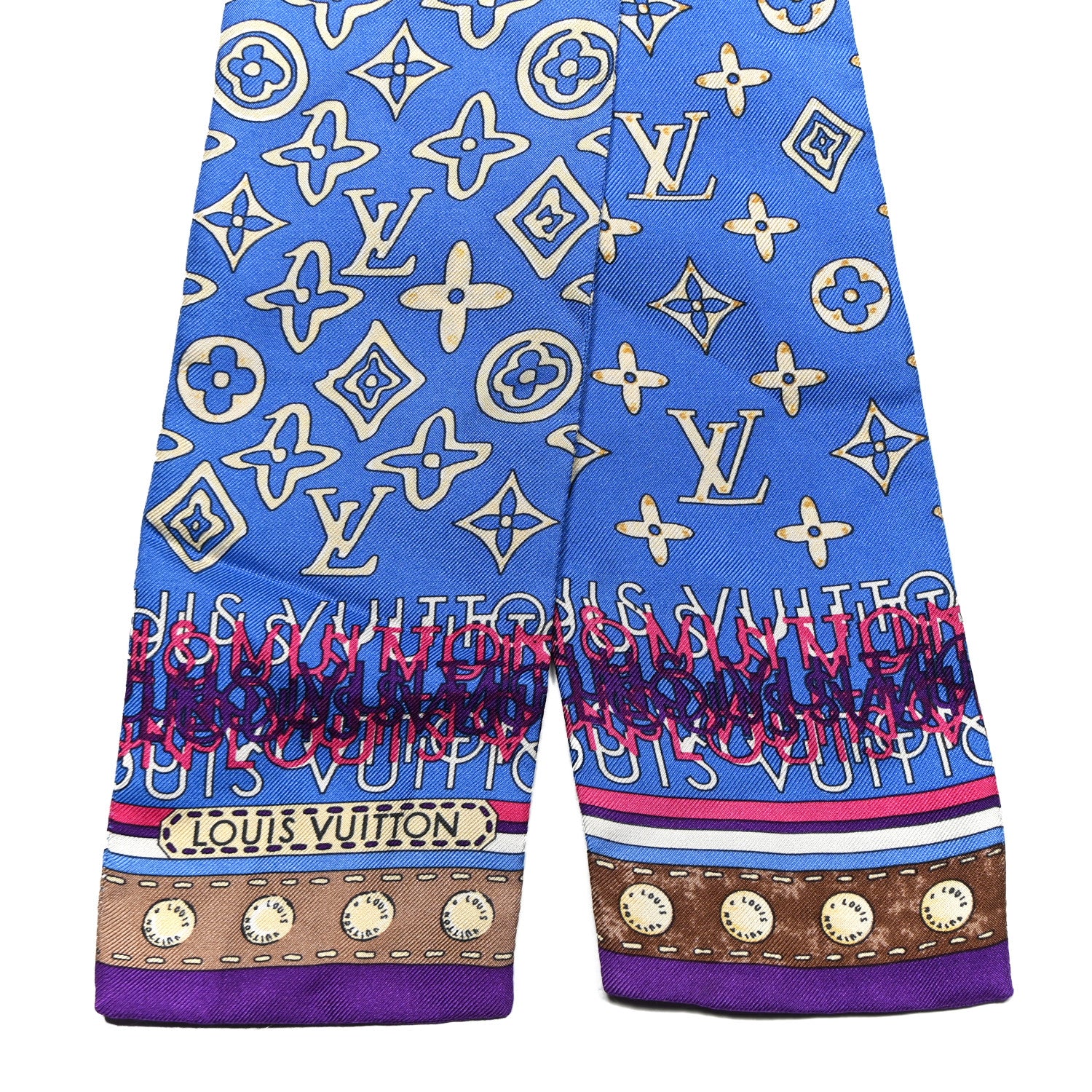 Louis Vuitton Silk Monogram Map Bandeau Blue Lagon 2 of 3