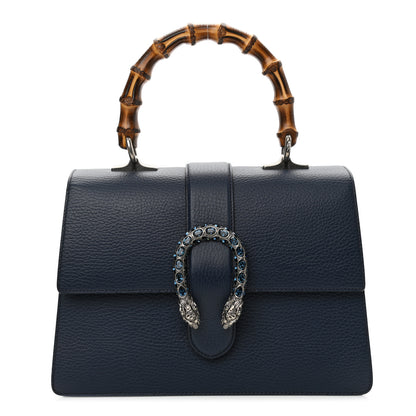 Gucci Dollar Calfskin Crystal Web Medium Dionysus Bamboo Top Handle Bag Blue Agata Montana Sapphire 1 of 11