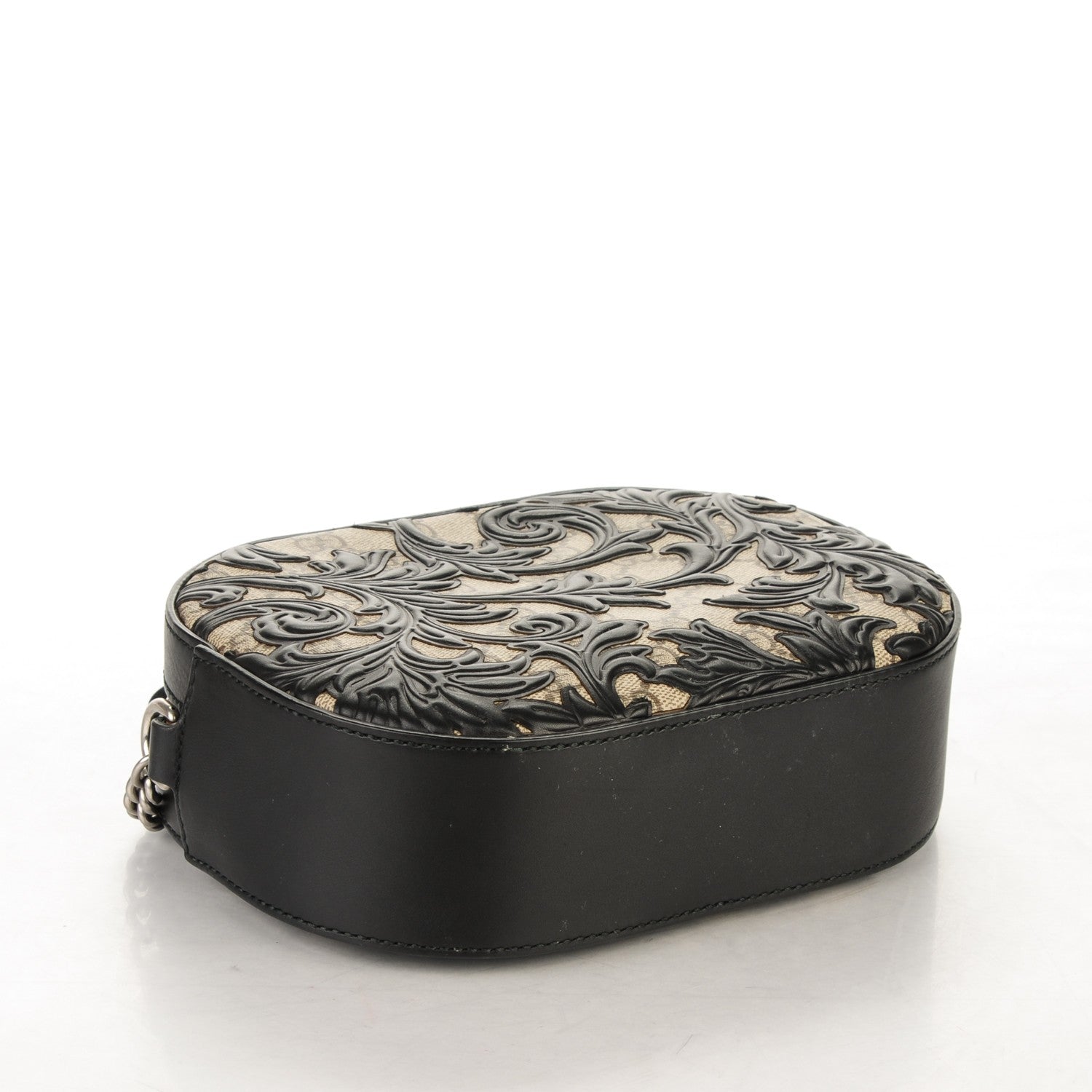 Gucci GG Supreme Monogram Arabesque Mini Chain Shoulder Bag Beige Black 4 of 7