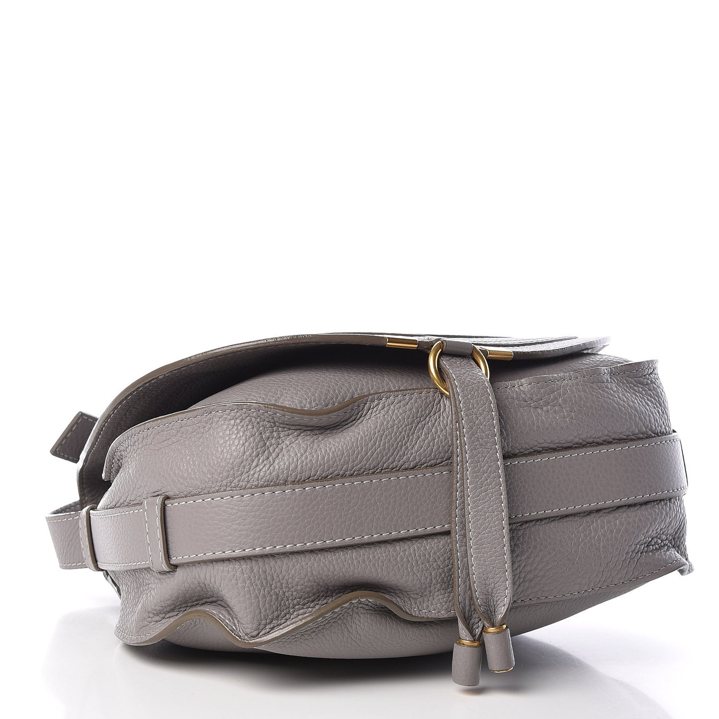 Calfskin Medium Marcie Round Crossbody Bag Cashmere Grey