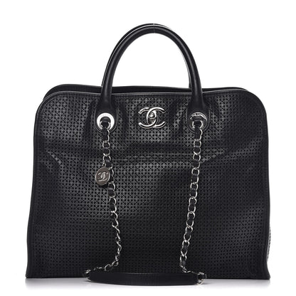 Chanel Calfskin Perforated Up In The Air Tote Black 1 of 11