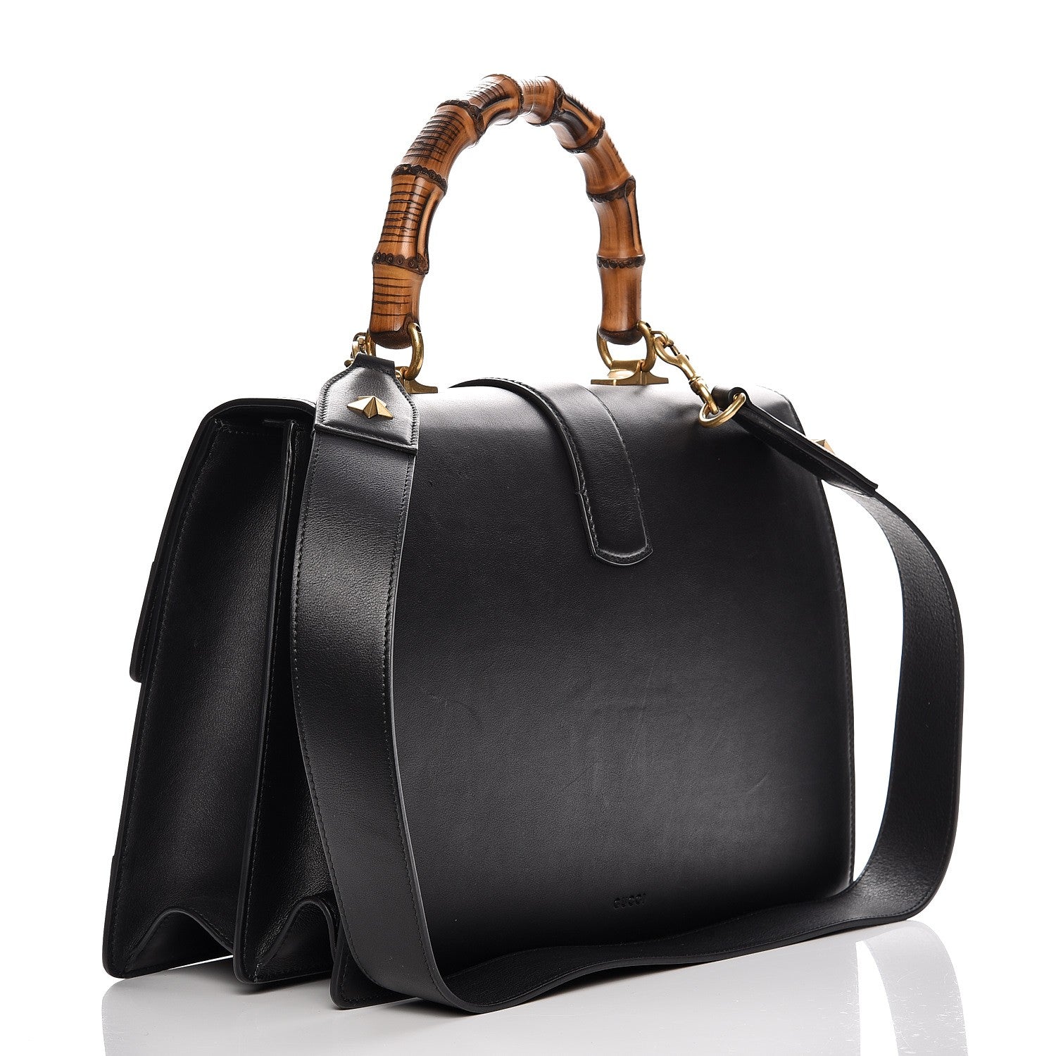 Gucci Calfskin Bamboo Web Large Dionysus Top Handle Bag Black Bright Evergreen Hibiscus Red 3 of 12