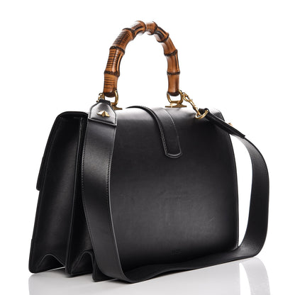 Gucci Calfskin Bamboo Web Large Dionysus Top Handle Bag Black Bright Evergreen Hibiscus Red 3 of 12