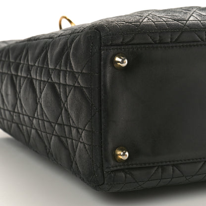Christian Dior Lambskin Cannage Large Lady Dior Black 9 of 16