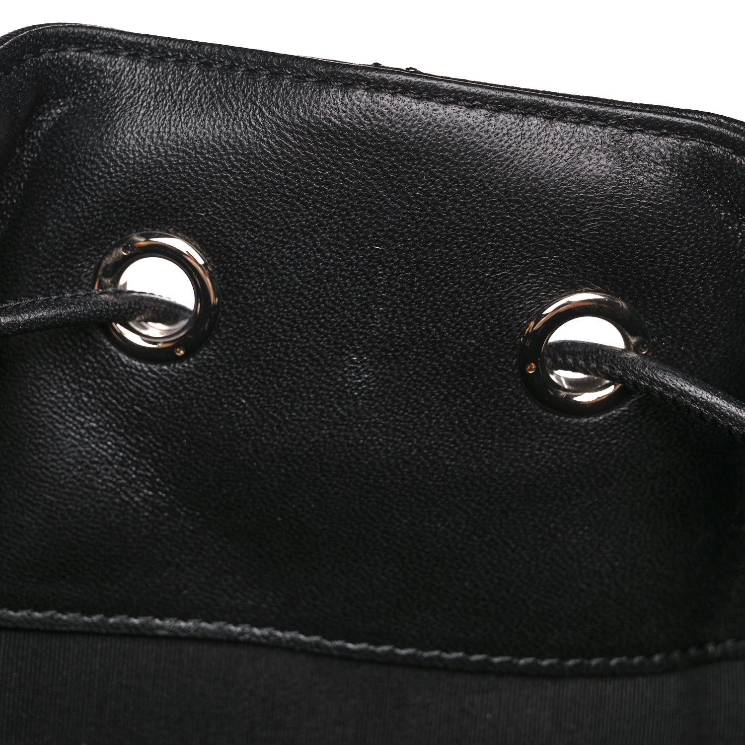 Chanel Lambskin Quilted Drawstring Backpack Black 10 of 11