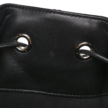 Chanel Lambskin Quilted Drawstring Backpack Black 10 of 11