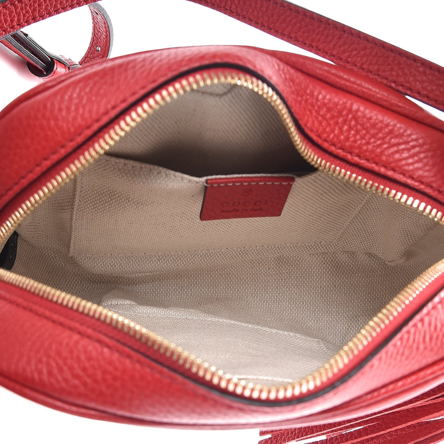 Pebbled Calfskin Small Soho Disco Bag Tabasco Red