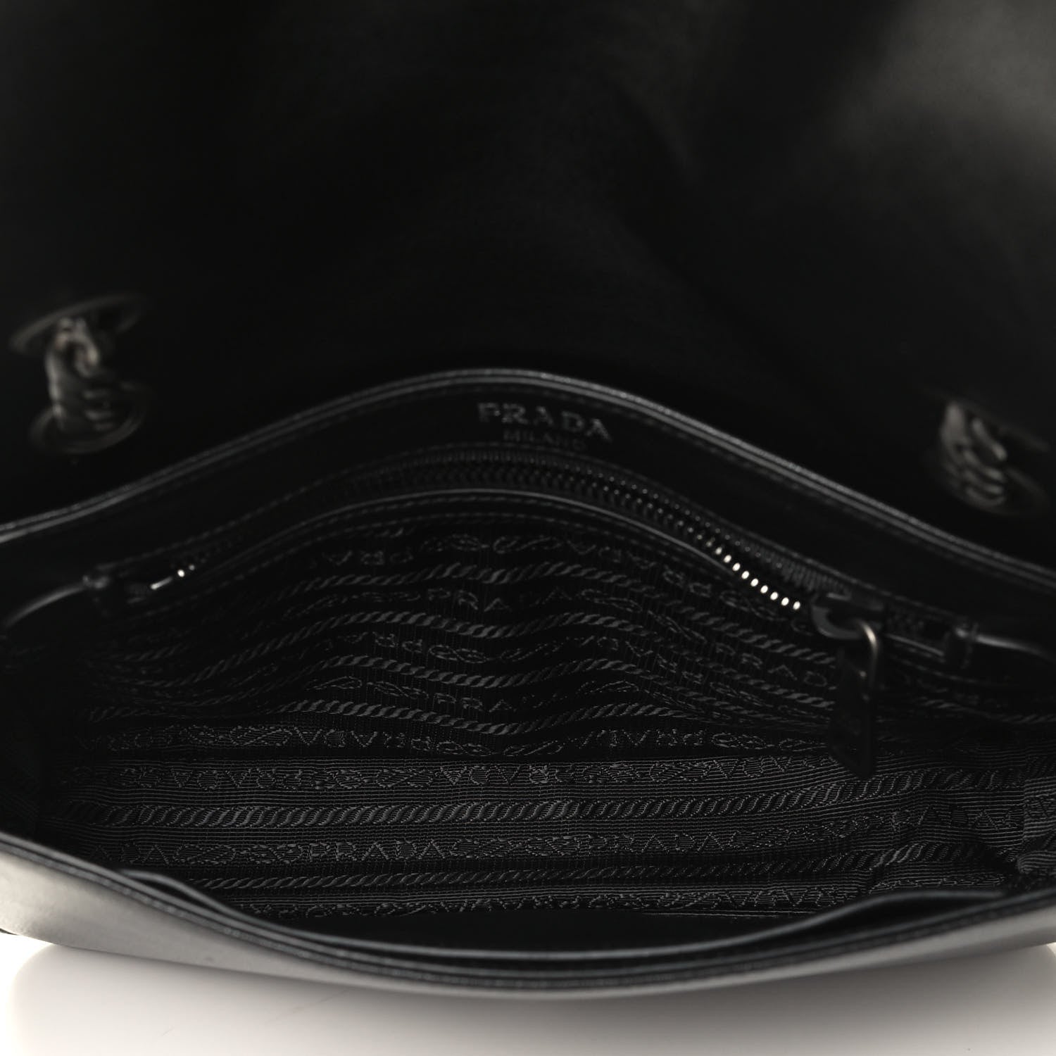 Prada Glace Calfskin Studded Crossbody White Black 4 of 4