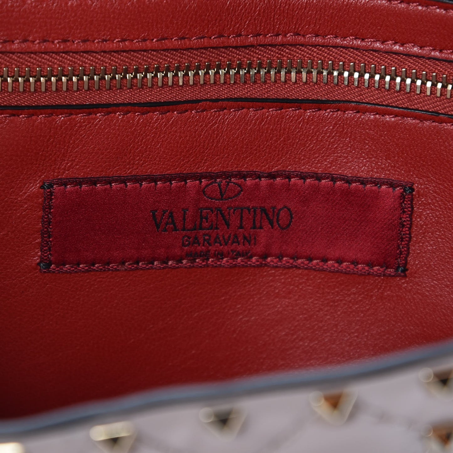 Patent Rockstud Spike Wallet on Chain Poudre