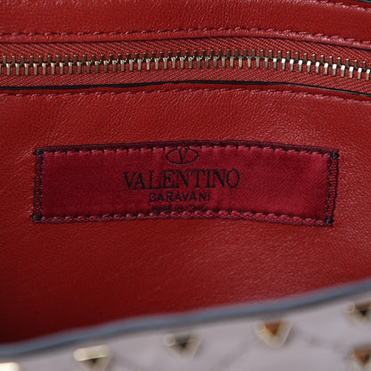 Valentino Garavani Patent Rockstud Spike Wallet on Chain Poudre 6 of 8