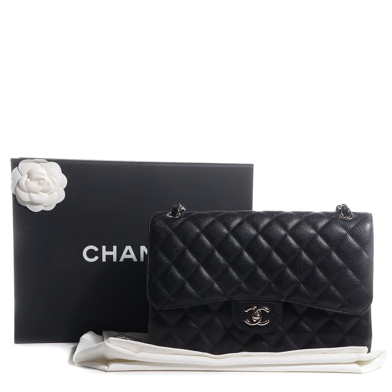 Chanel Caviar Quilted Jumbo Double Flap Black 10 of 10