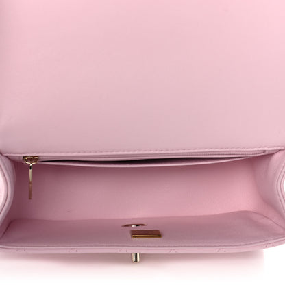 Chanel Lambskin Quilted Mini Top Handle Rectangular Flap Light Pink 5 of 14