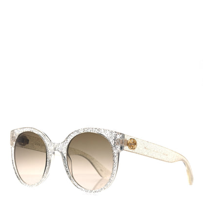 Gucci Acetate Glitter Sunglasses GG0034S Silver 1 of 4