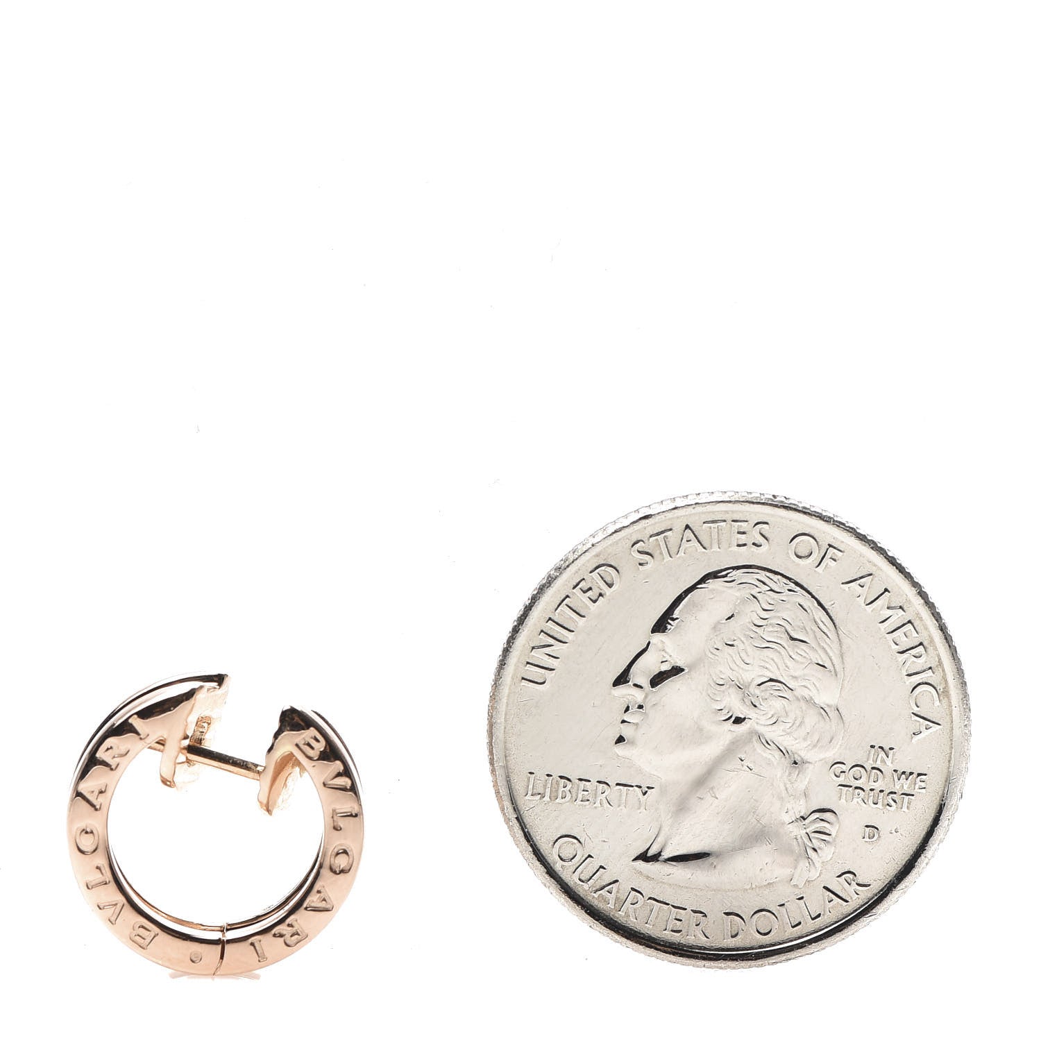 Bulgari 18K Rose Gold Small B.Zero1 Hoop Earrings 2 of 6