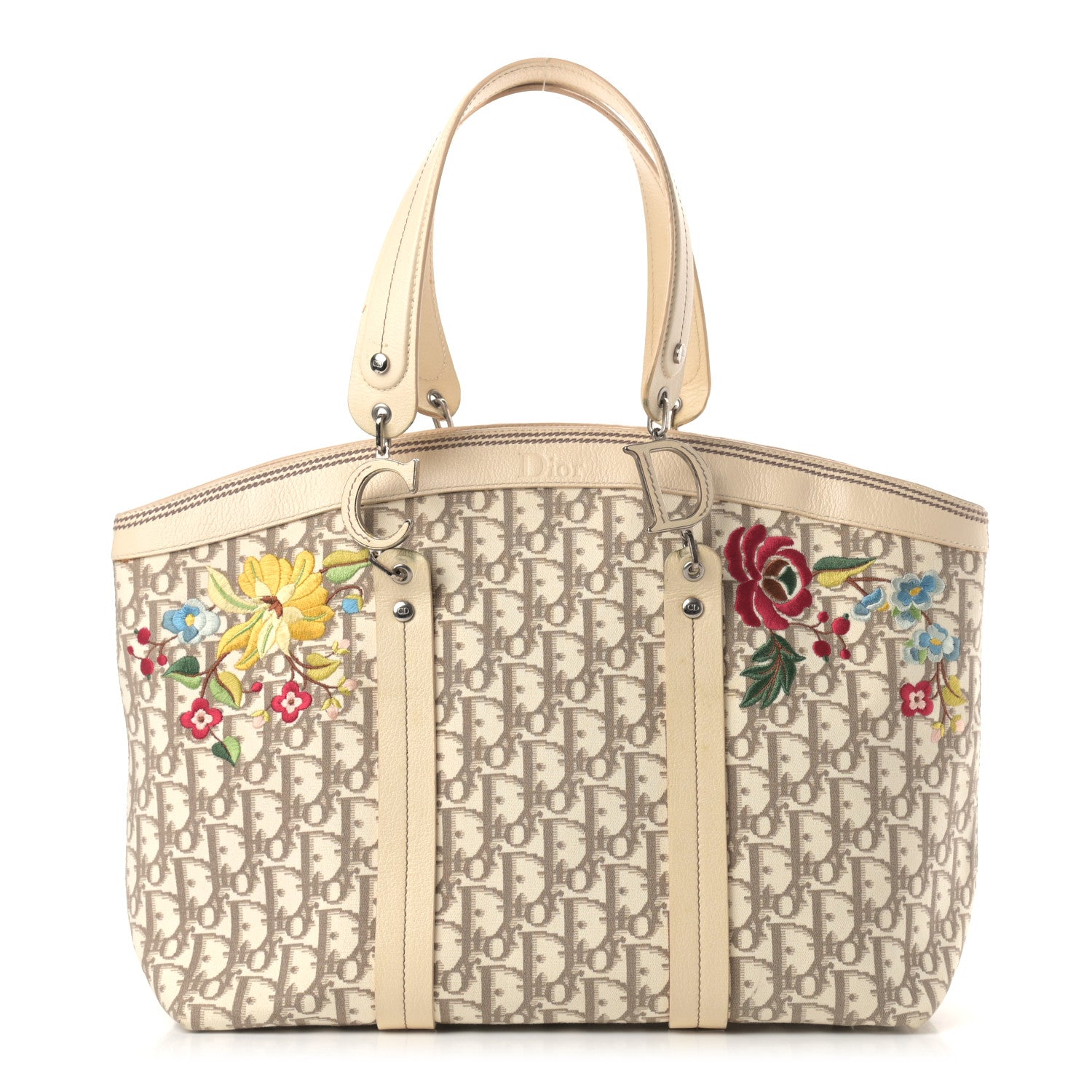 Christian Dior Monogram Vintage Flowers Dome Bag Beige 1 of 14