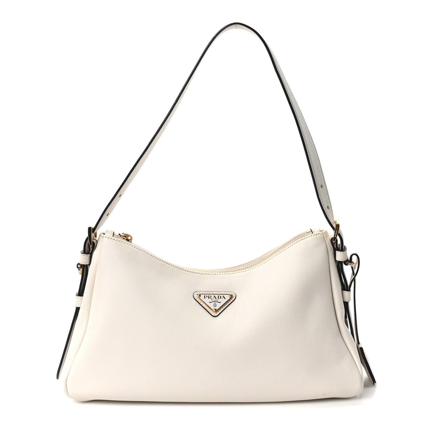 Soft Calfskin Medium Aimee Shoulder Bag White