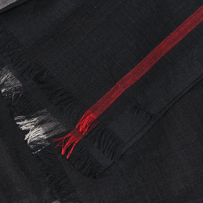 Burberry Linen Classic Check Check Lightweight Scarf Black 4 of 4