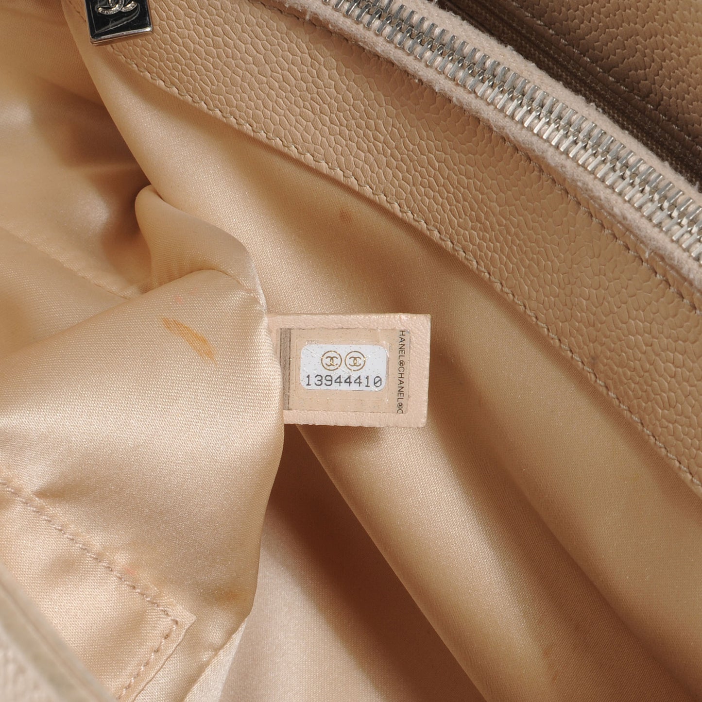 Caviar Quilted Grand Shopping Tote GST Beige