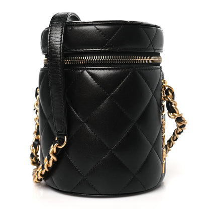 Chanel Lambskin Quilted Side Note Vanity Black 1 of 8