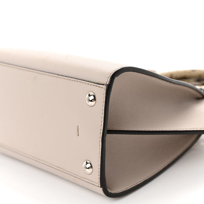 Fendi Vitello Dolce Elaphe Bi-Color Mini 3jours Tote Grigio Polvere Arancio Taupe 9 of 11