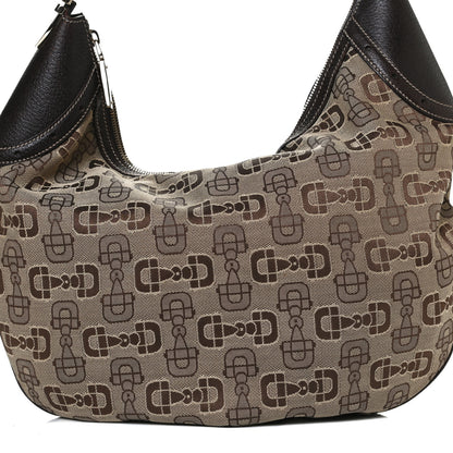 Gucci Canvas Horsebit Glam Hobo Dark Brown 14 of 27