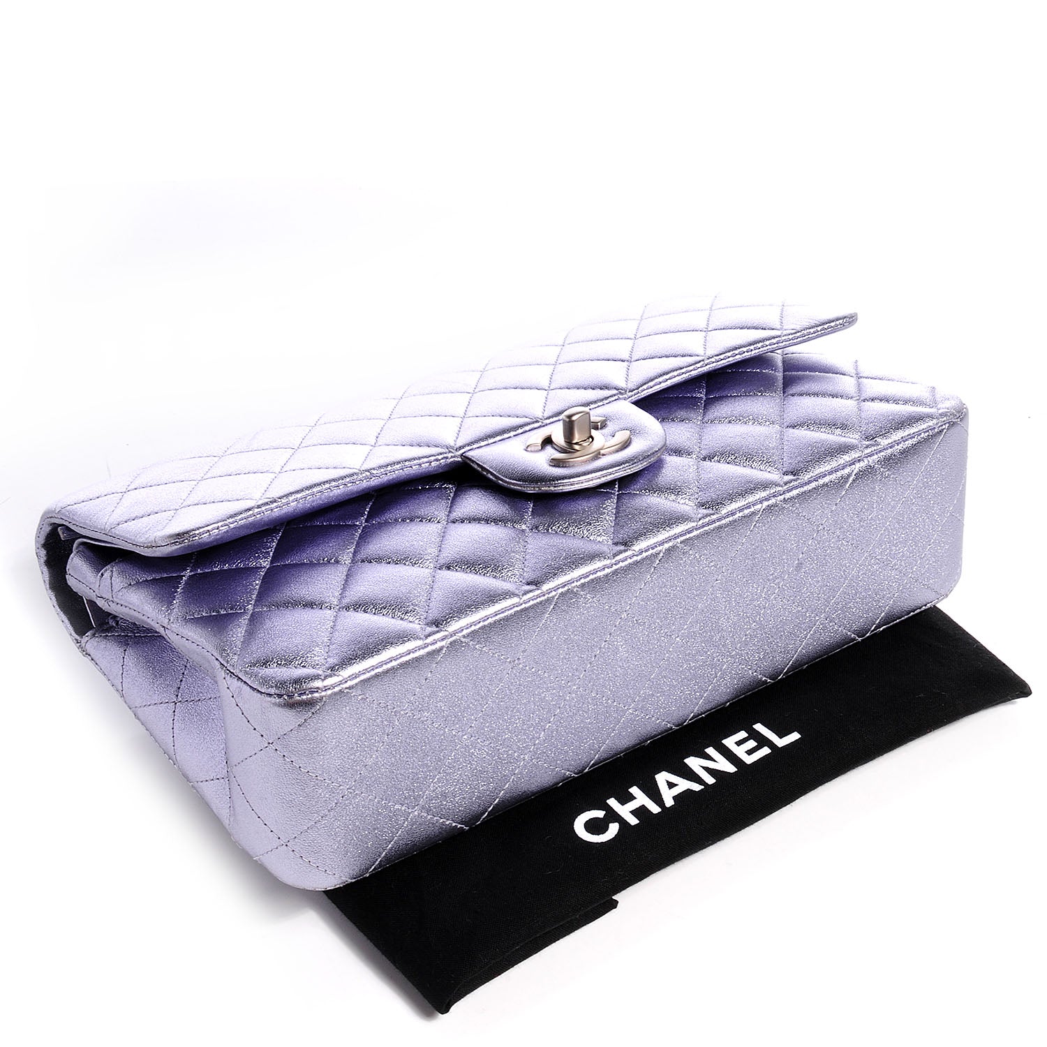 Chanel Metallic Lambskin Medium Double Flap Lilac 4 of 8