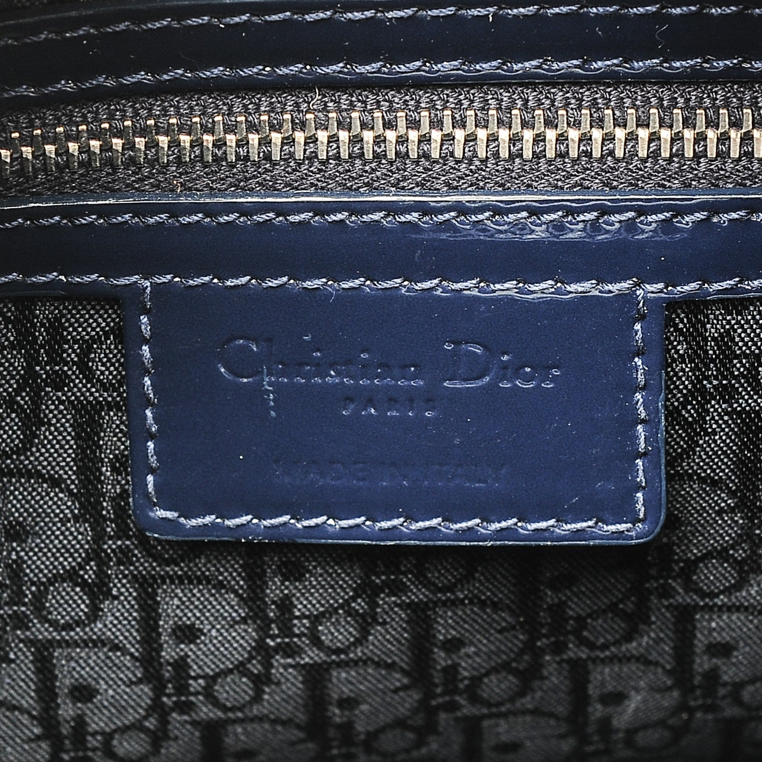 Christian Dior Patent Cannage Medium Lady Dior Saphir 6 of 7