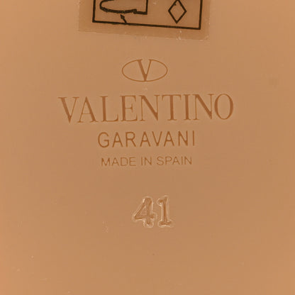 Valentino Garavani Calfskin Rockstud Rope Espadrille Wedge Sandals 41 Pink 6 of 8