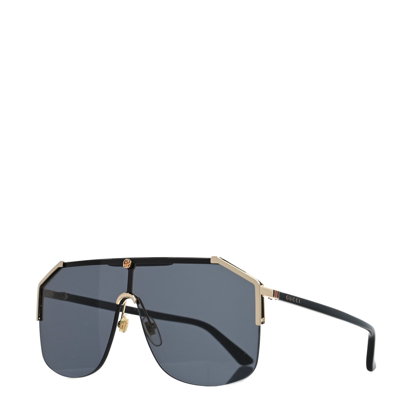Metal Rimless Square Sunglasses GG0291S Black Gold