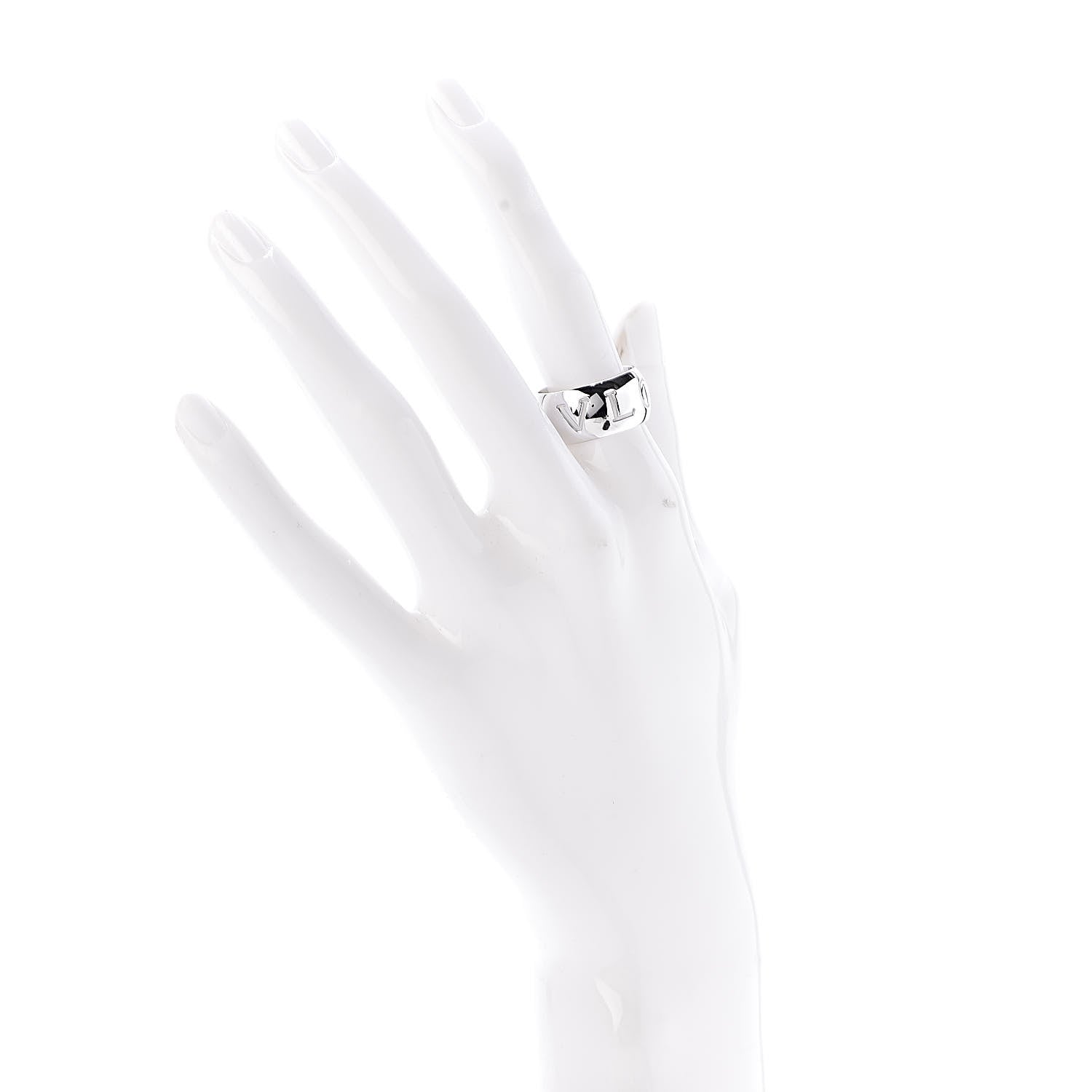 Bulgari 18K White Gold Monologo Band Ring 54 7 2 of 4