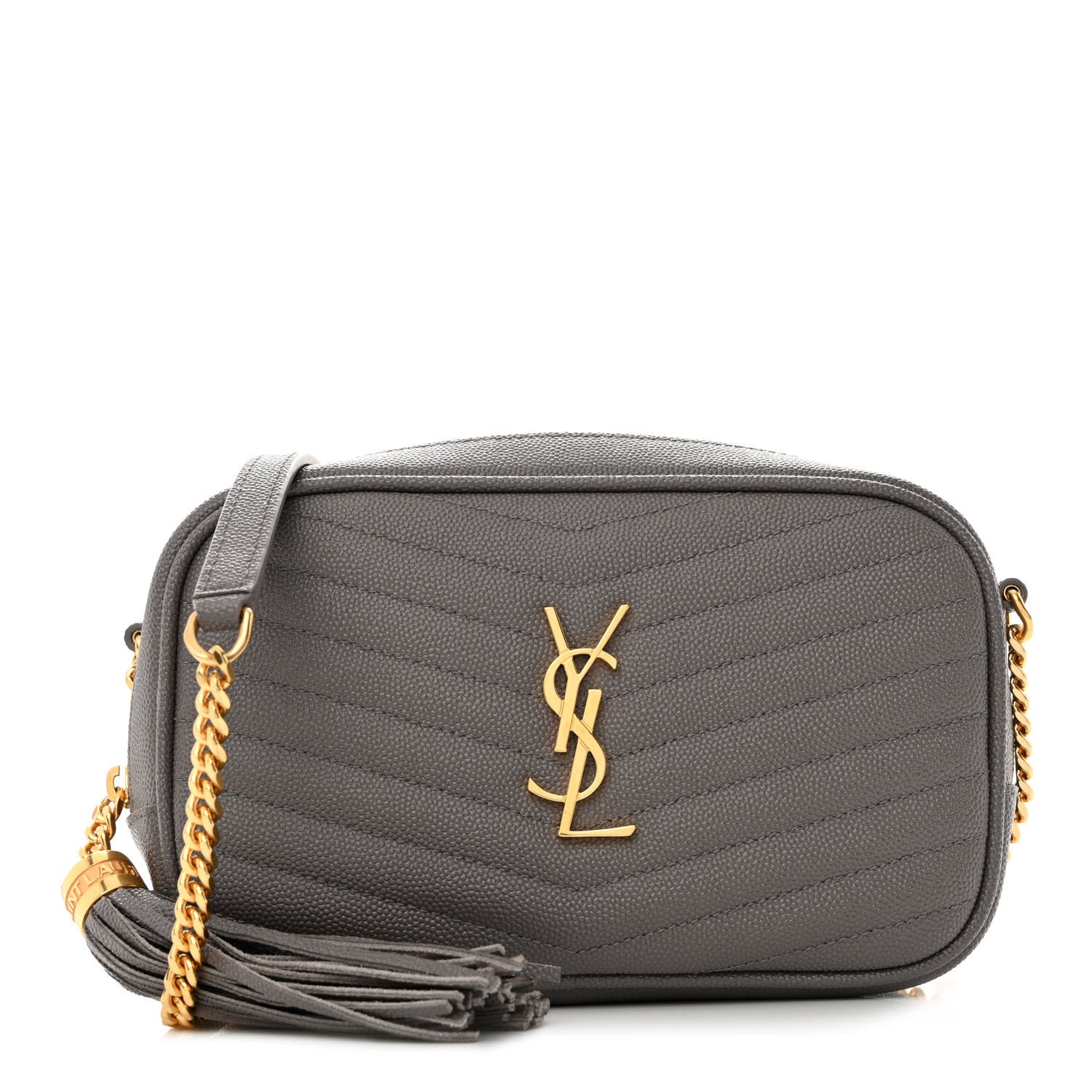 Saint Laurent Grain De Poudre Matelasse Monogram Mini Lou Camera Bag Fog 1 of 10