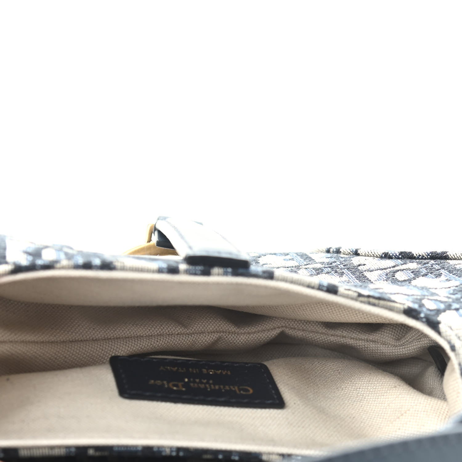 Christian Dior Oblique Mini Saddle Bag Blue 7 of 9