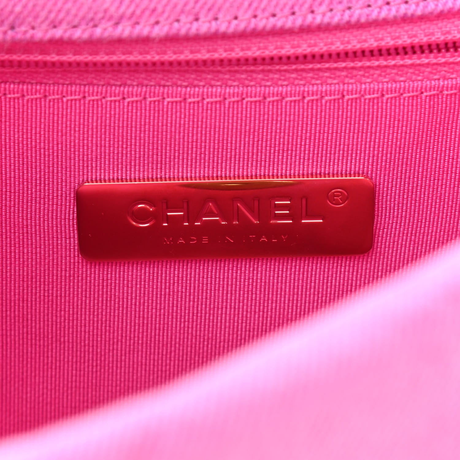 Chanel Denim Quilted Medium Chanel 19 Flap Neon Pink 6 of 9