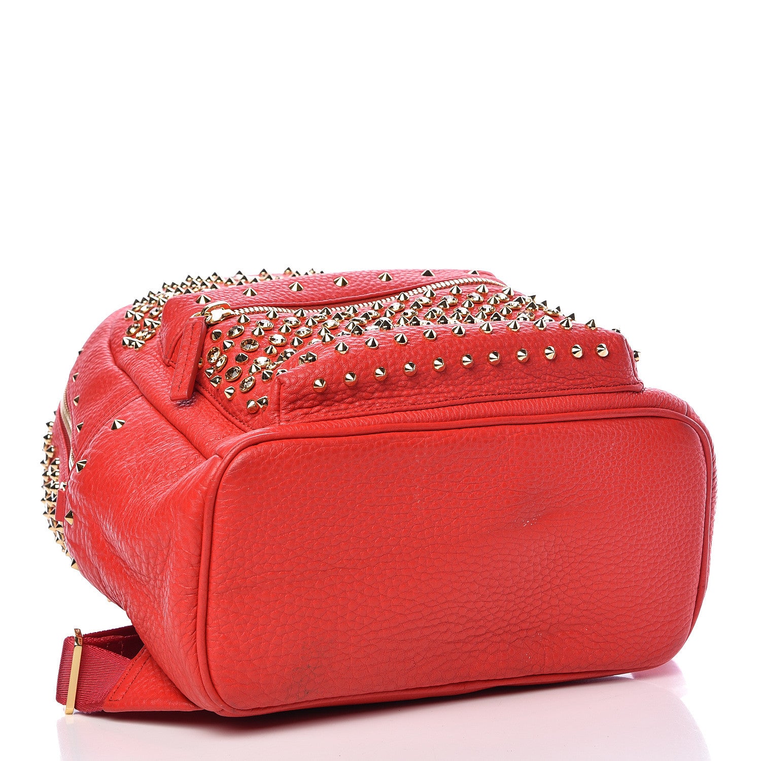 MCM Calfskin Swarovski Small Stark Diamond Backpack Red 4 of 16
