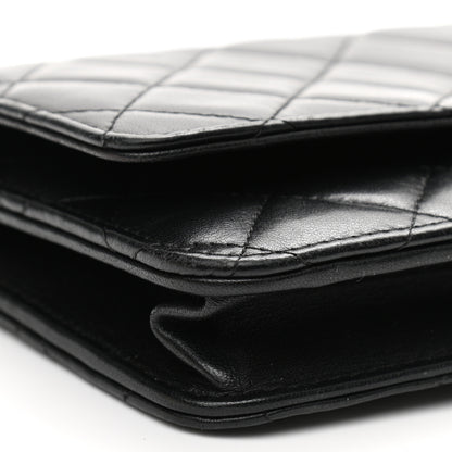 Chanel Lambskin Quilted Wallet On Chain WOC Black 10 of 16