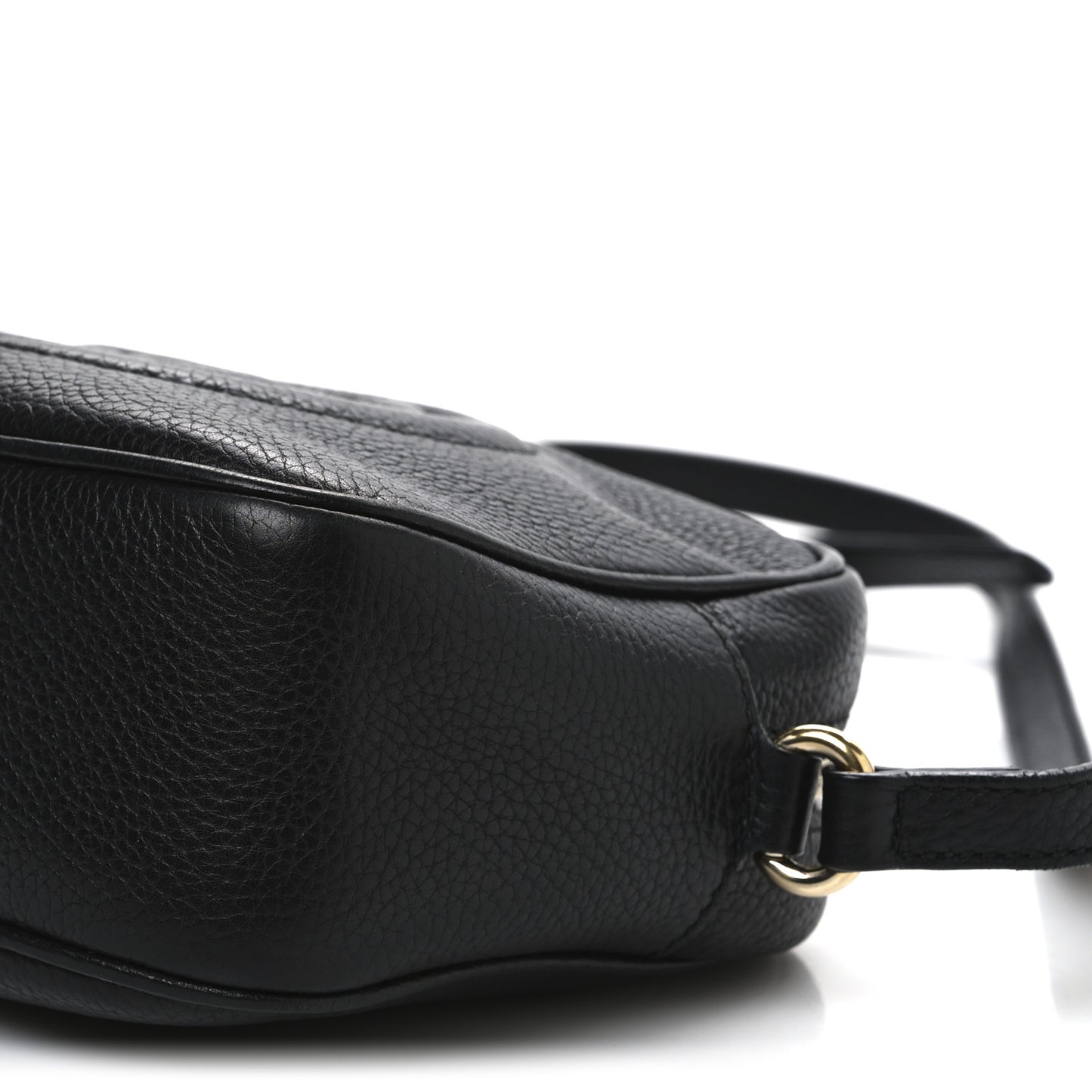Pebbled Calfskin Small Soho Disco Bag Black
