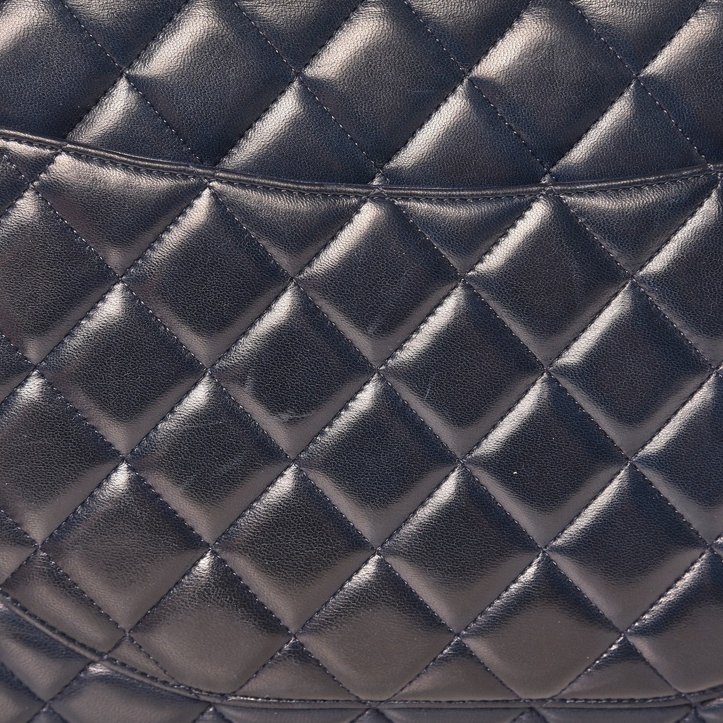 Lambskin Quilted Maxi Single Flap Navy